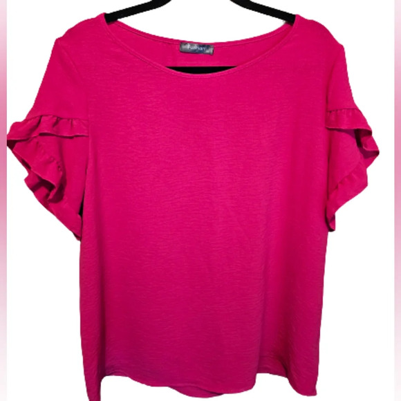 PrettyGarden Fashion Rose-red blouse. NWT - Picture 2 of 7